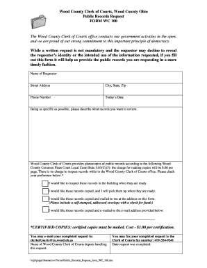 Wood County Public Records Request Form