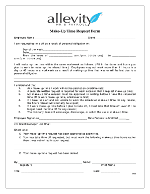 Make-Up Time Request Form