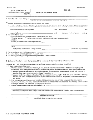 Michigan Name Change Petition