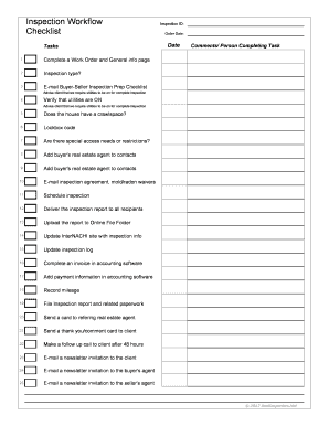 Home Inspection Workflow Checklist