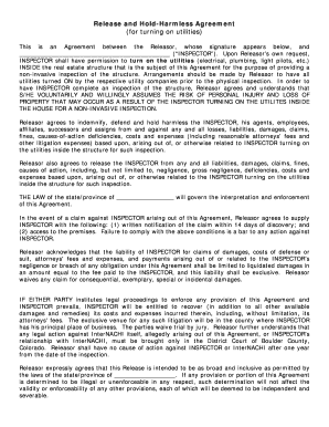 Release and Hold-Harmless Agreement for Utility Inspection