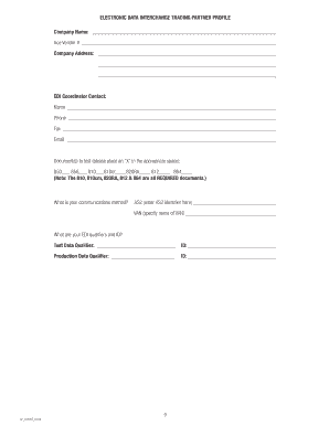 Electronic Data Interchange Trading Partner Profile