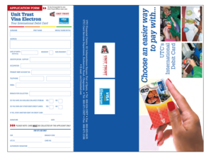 Unit Trust Visa Electron Debit Card Application Form