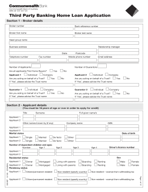 Third Party Banking Home Loan Application