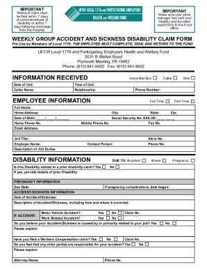 UFCW Local 1776 Disability Claim Form