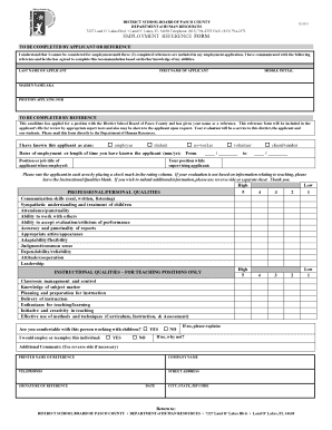 Employment Reference Form