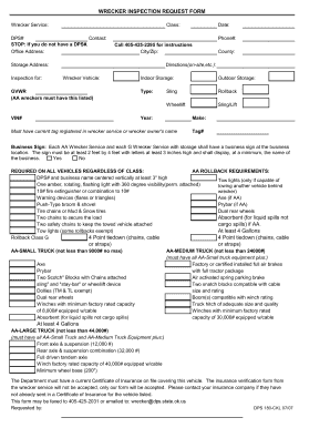 Wrecker Inspection Request Form