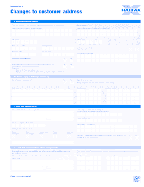 Halifax Customer Address Change Form