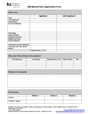 Mid Market Rent Application Form
