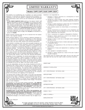 Goodman Limited Warranty