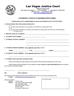 Attorney Contact Information Form