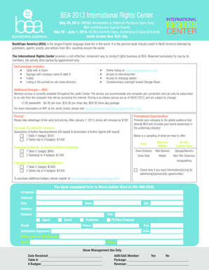 BEA International Rights Center Registration Form