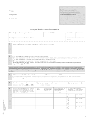 Antrag auf Bewilligung von Beratungshilfe