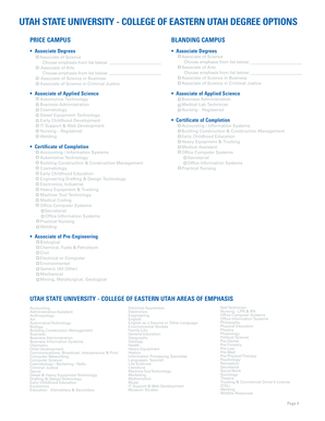 Utah State University Eastern Application for Undergraduate Admission