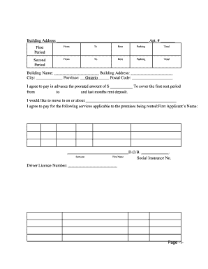 Residential Lease Application Form