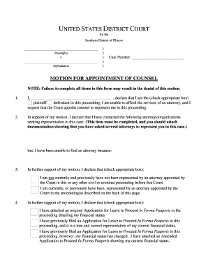 Motion for Appointment of Counsel