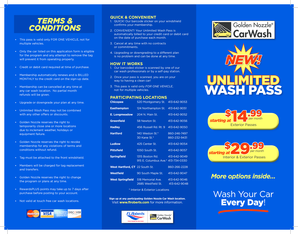 Golden Nozzle Unlimited Wash Pass Application