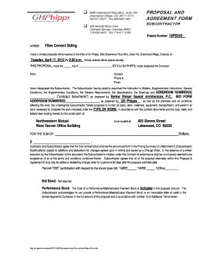 Fiber Cement Siding Bid Form