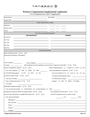 Workers Compensation Supplemental Application