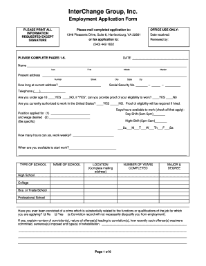 Employment Application Form