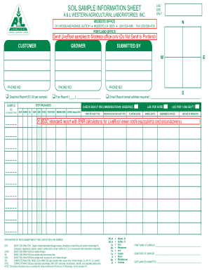 Soil Sample Information Sheet