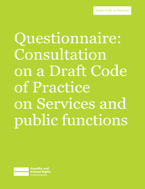 Draft Code of Practice Consultation Questionnaire