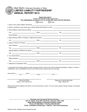 Arkansas Limited Liability Partnership Annual Report