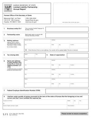 Kansas LLP Annual Report Form