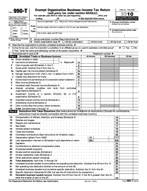 Form 990-T Exempt Organization Business Income Tax Return