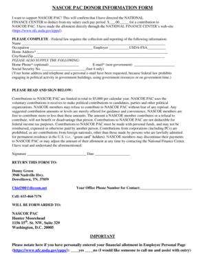 NASCOE PAC Donor Information Form