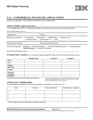 IBM Global Financing Commercial Financing Application