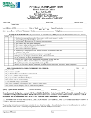 Physical Examination Form