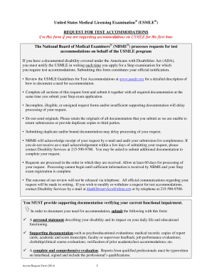 USMLE Request for Test Accommodations