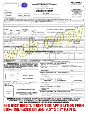 Philippines Nurse Licensure Exam Application