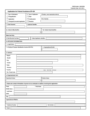 Application for Federal Assistance SF-424