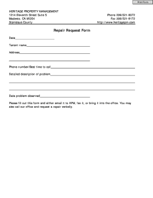 Repair Request Form