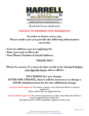 Residential Lease Application