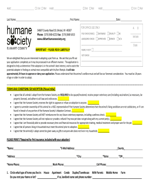 Pet Adoption Application Form