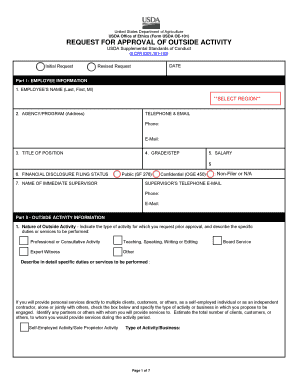 USDA Outside Activity Approval Form