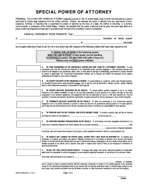 Military Special Power of Attorney