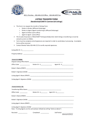 Listing Transfer Form
