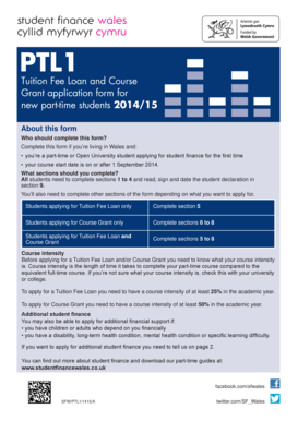 Tuition Fee Loan and Course Grant Application Form