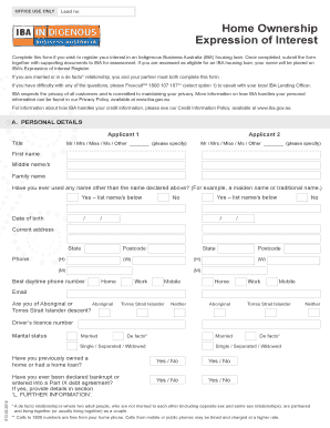 Indigenous Business Australia Housing Loan Expression of Interest
