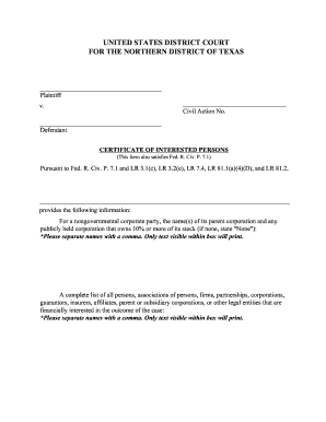Certificate of Interested Persons