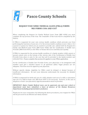 FMLA Application Instructions - Pasco County Schools