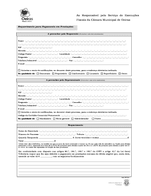 Requerimento para Pagamento em Prestações