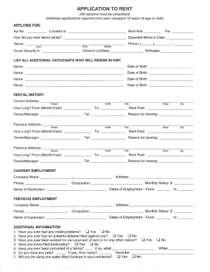 Rental Application Form
