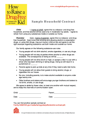 Sample Household Contract