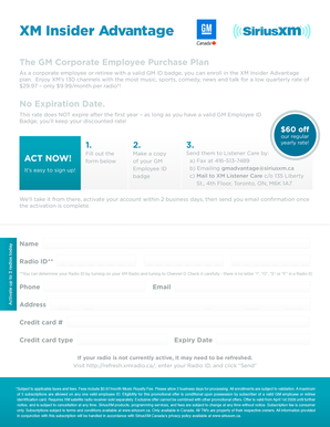 GM Employee XM Insider Advantage Plan