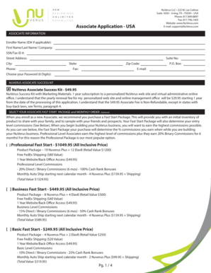 NuVerus Associate Application Form